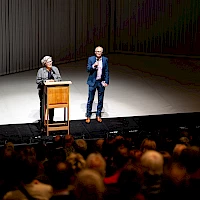 Intendantin des Europäischen Zentrums der Künste Hellerau, Frau Carena Schlewitt - mit unserem Kollegen Steffen Neumann